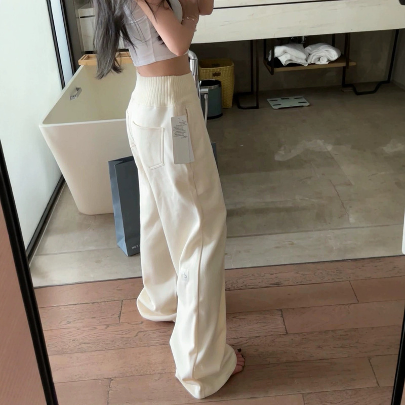 North American aio Serenity high-waisted loose slimming wide-leg pants for women, simple versatile casual fashion straight pants