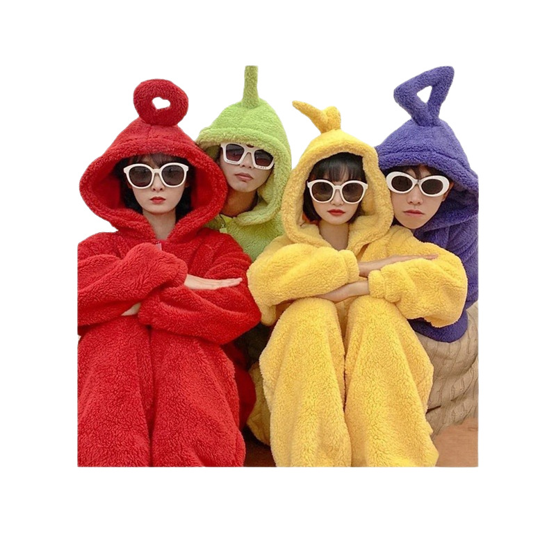 Transfronterizo Amazon nuevo coral vello de coral para hombres y mujeres antena bebé pijama de dibujos animados pareja gruesa ropa de hogar