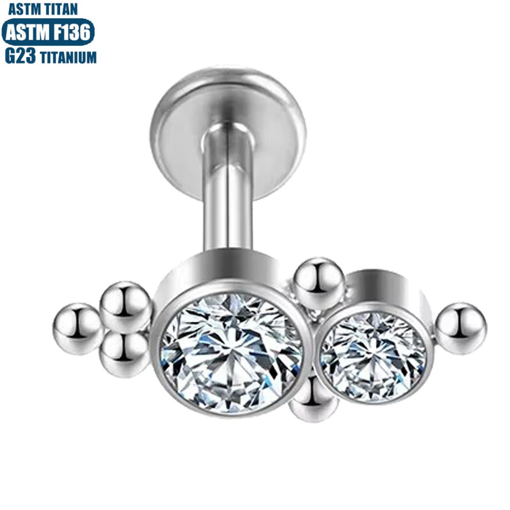 Pointed titanium steel lip stud product view