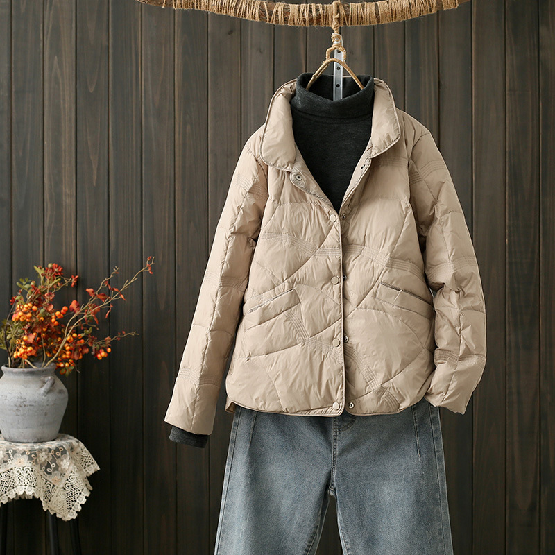 Winter light and thin velvet keep warm fashionable down jacket