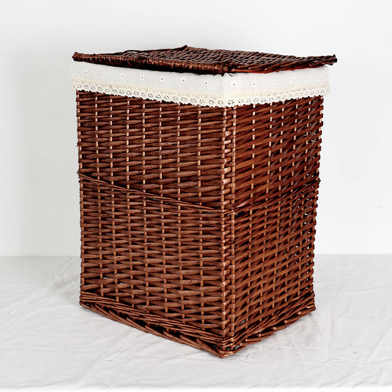 Directo de fábrica del Norte cesta de almacenamiento de Mimbre con forro de tela Hotel Casa sundries organización grande cesta de lavandería