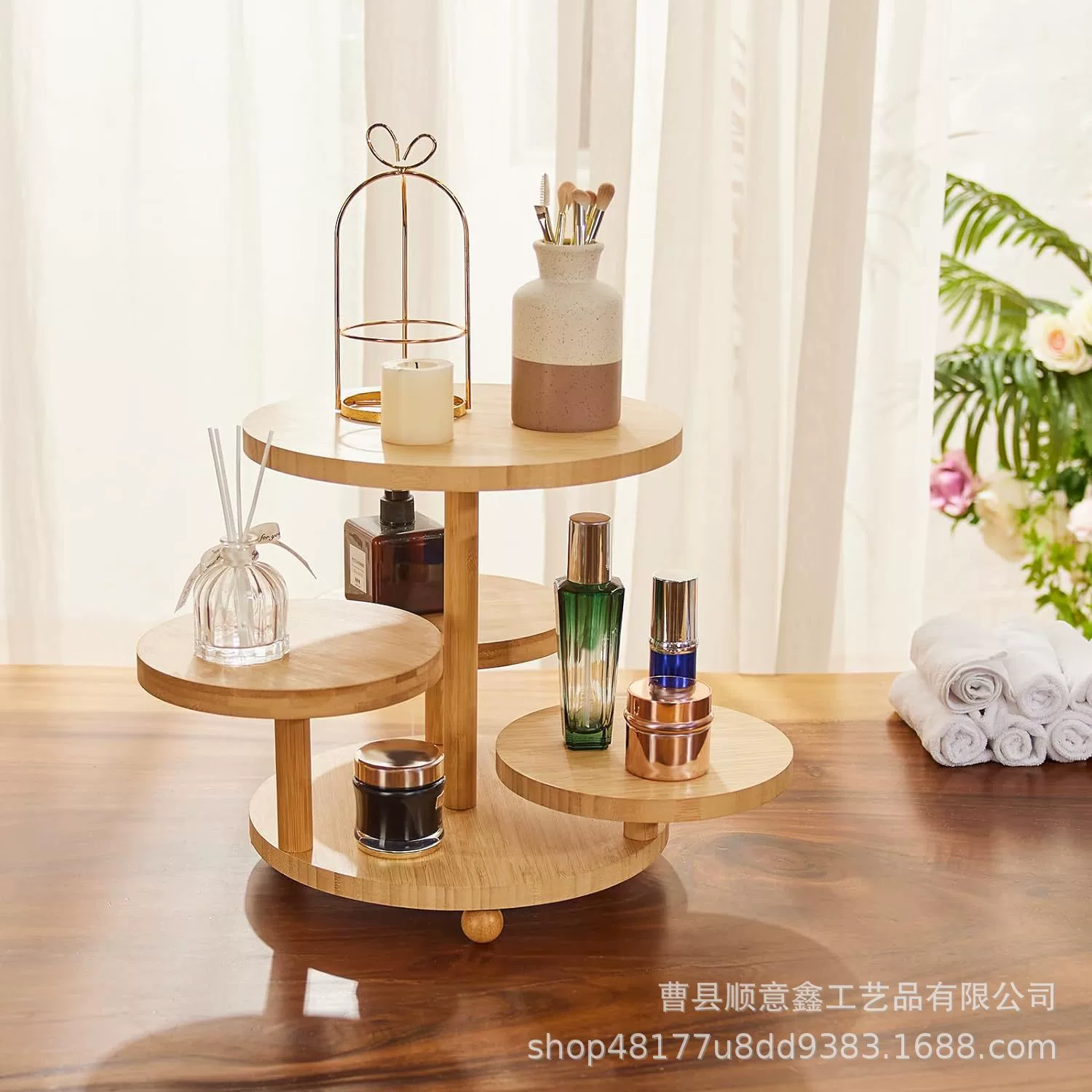 Многослойная тарелка Деревянная настольная тарелка для хранения Многослойная стойка для хранения Кондитерская круглая приподнятая стойка Поднос для торта