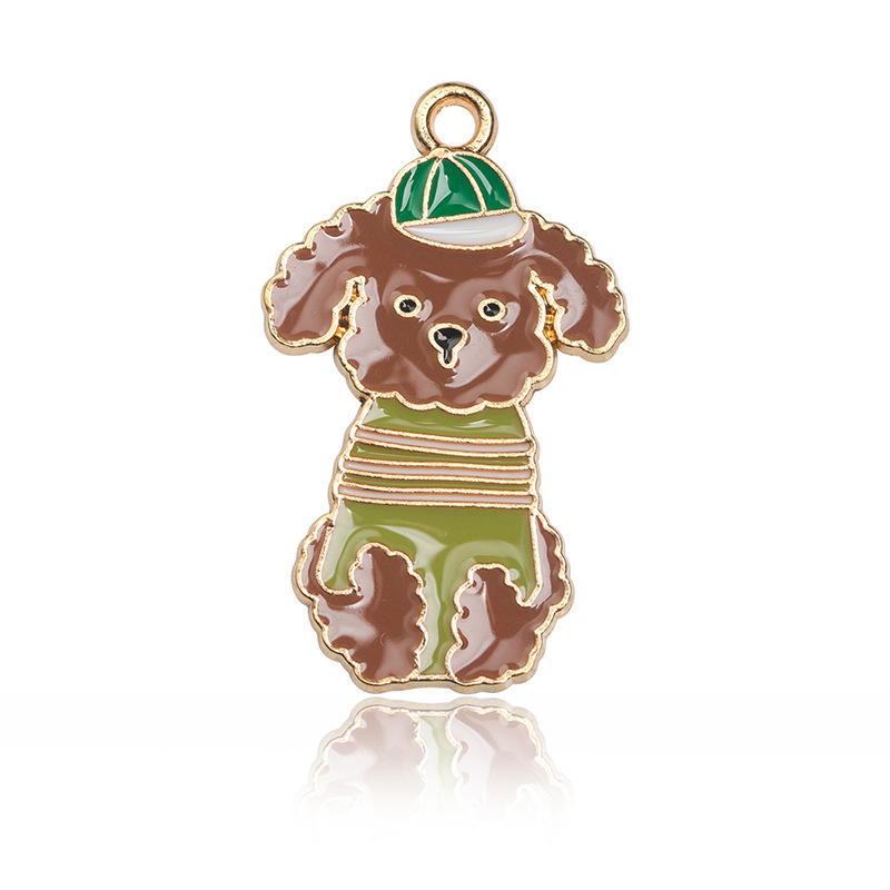 녹색 모자 개 기름 떨어지는 펜던트 28*17mm2g 1개