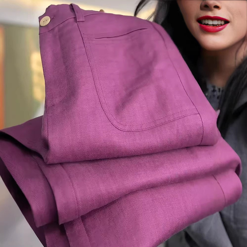 Tencel Linen Wide-Leg Pants for Women, 2026 Summer New Thin Style, Popular Casual Hip-Covering Slimming Breathable Straight Pants Tencel Linen Wide-Leg Pants for Women, 2026 Summer New Thin Style, Popular Casual Hip-Covering Slimming Breathable Straight Pants
