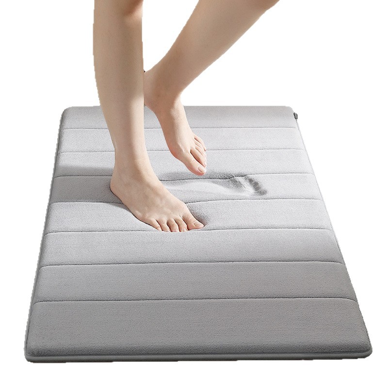 Alfombra de lana de coral de color sólido fácil de cuidar alfombra de baño inodoro inodoro absorción de agua alfombra antideslizante para comercio exterior transfronterizo