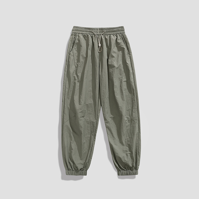 Men's versatile summer slim-fit casual long pants, Korean style trendy men's 9-hole pants, loose ankle design
