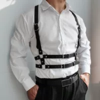 Европейская и американская мода кожаный ремешок leather harness kpop harness индивидуальная уличная одежда
