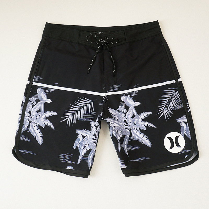 Hurley Printed Four-Way Stretch Shorts Beach Pants Men's Swimming Trunks Quick-Drying Can Be Used for Beach Surfing Five-Point Sports Pants