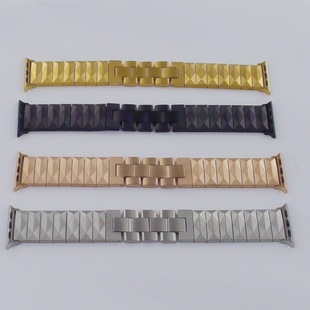 Suitable for Apple Watch Apple Watch Strap Metal Watch Strap New Stainless Steel Rectangular Single Row Chain