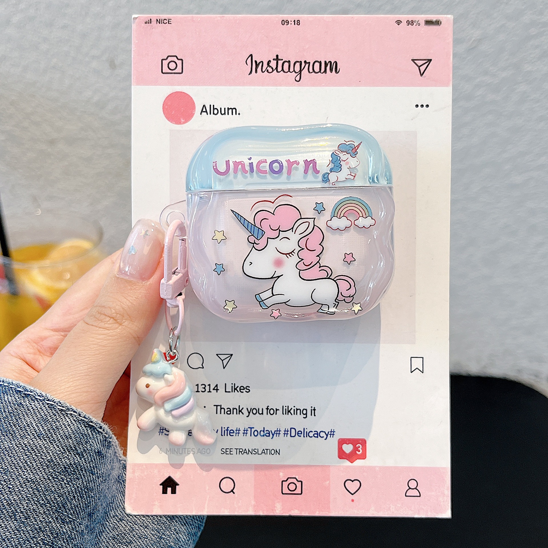 Cubierta de auriculares IMD Unicornio de dibujos animados para AirPods Pro Cubierta de auriculares Bluetooth AirPods3 / 4 generación a prueba de caídas image 5