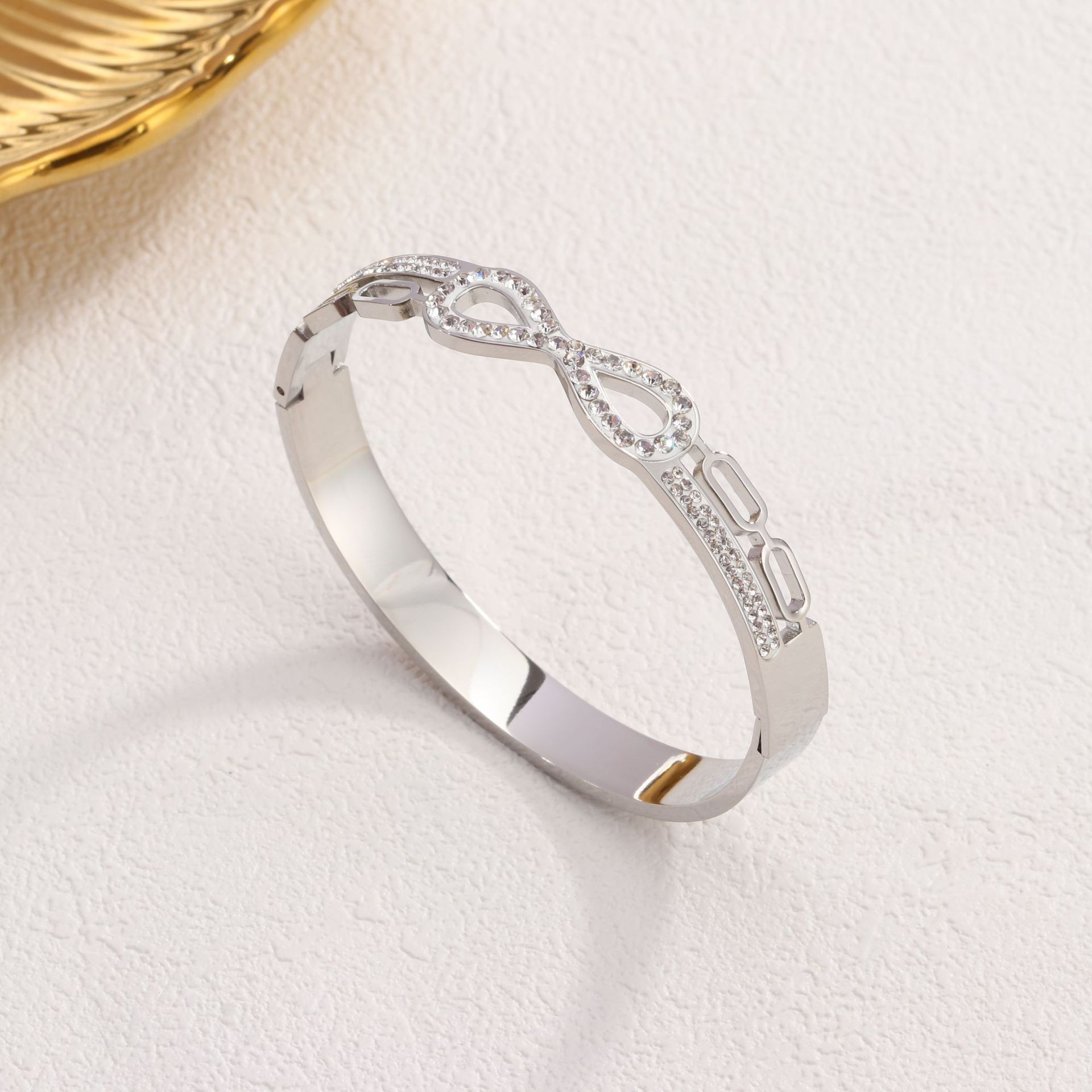 40 8자 팔찌 스틸 컬러