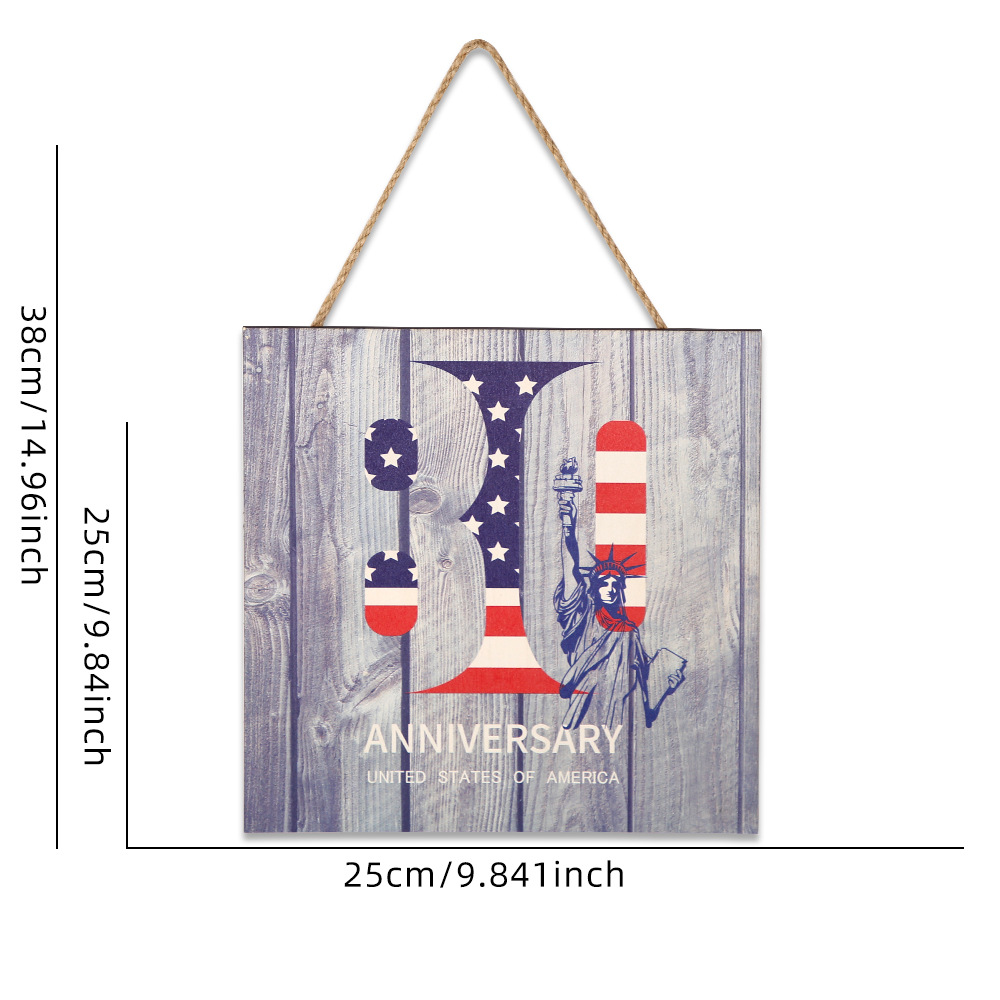 Letrero de madera del Día de la Independencia de Amazon, placa de madera con bandera estadounidense, decoración para fiestas americanas, letrero de bienvenida vintage para puerta, decoración colgante