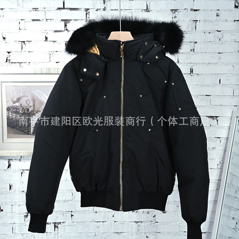 跨境3Q狐狸毛moose剪刀羽绒服02款男03款女加拿大同款飞行员夹克|undefined