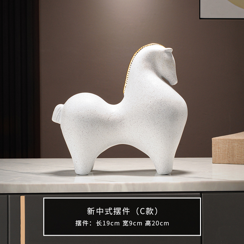 軽くて豪華な高級中国風の馬の装飾品で、リビングルーム、玄関、オフィスの装飾、新しい家の引っ越しギフトに富を引き寄せるために使用できます。|undefined