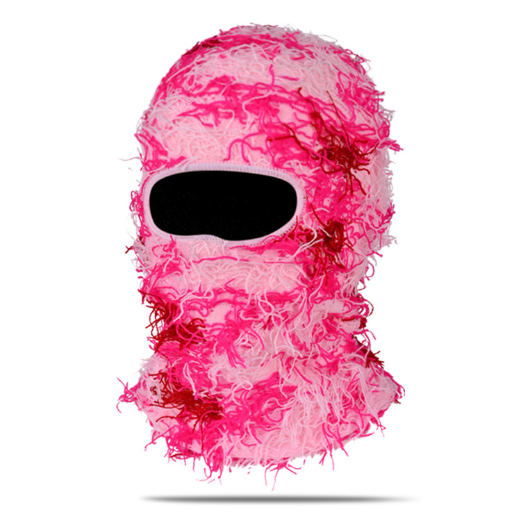 Mascarilla facial tejida, pasamontañas de lana acrílica, gorro cálido para Halloween, Halloween transfronterizo.
