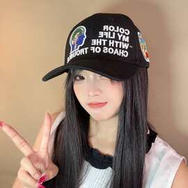 2026美式重工刺绣大脑棒球帽女春夏街头嘻哈卡车帽男潮情侣鸭舌帽