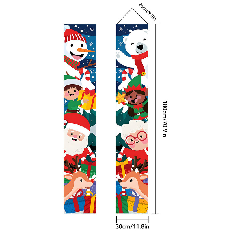 Amazonクロスボーダー新しいクリスマスカプレットドアカーテンお祭り雰囲気アレンジメントクリスマスフラッグ背景布バナー|undefined
