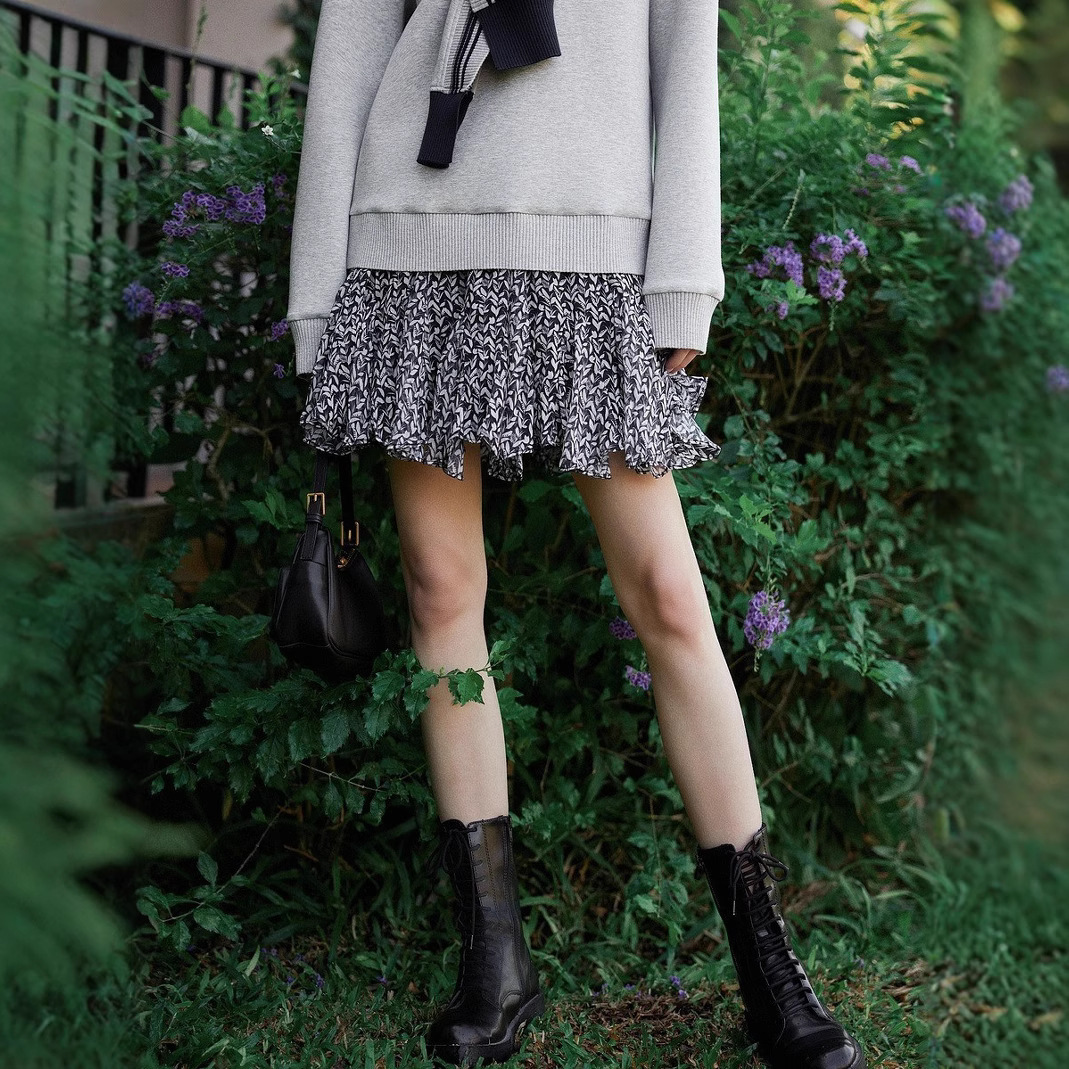 French-Style Floral Short Skirt for Women, New Summer Fashion, Unique Umbrella Skirt, Niche A-Line Half Skirt