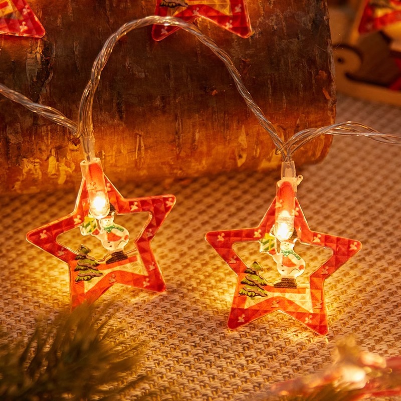 Decoración navideña, luces de colores, luces intermitentes, luces de cadena, alces huecos, luces colgantes, decoración de la habitación de la niña, atmósfera del maletero