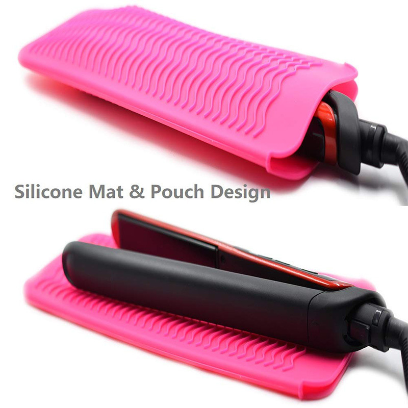 Household hair straightener and curling iron silicone heat-resistant cover, non-slip, heat-insulating, convenient for travel, storage bag, essential for hair salons
