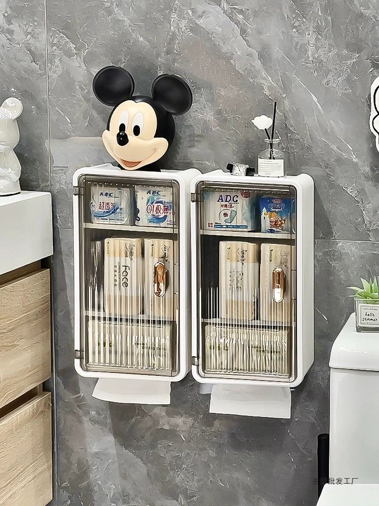 Коробка для туалетной бумаги для ванной комнаты, стеллаж для хранения туалетной бумаги без перфорации, настенный водонепроницаемый ящик для хранения санитарных салфеток