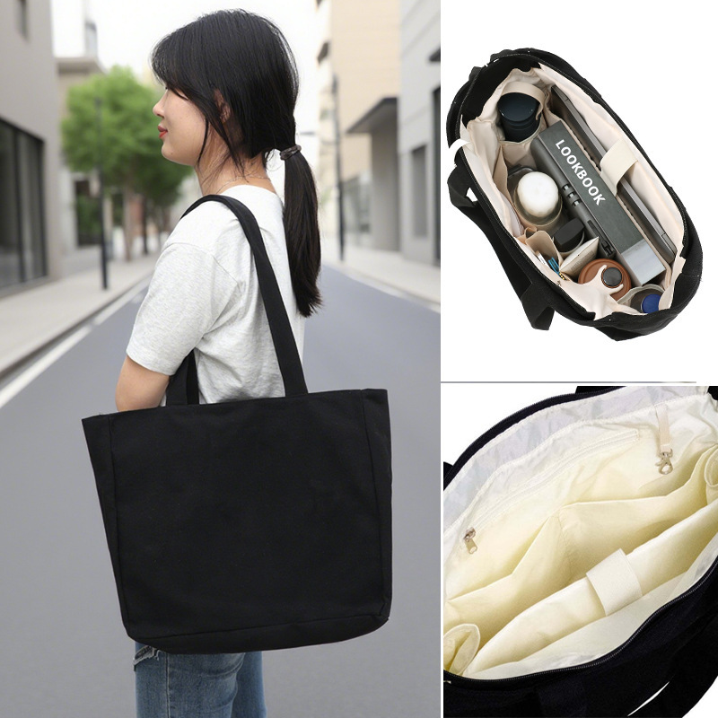Cross-Border Best-Selling Tote Bag for Women 2025 New Model 16inch Canvas Large Capacity Fashionable Laptop Bag Cross-Border Best-Selling Tote Bag for Women 2025 New Model 16inch Canvas Large Capacity Fashionable Laptop Bag