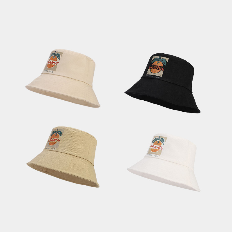 Estilo japonés artístico fresco creativo naranja patrón pescador sombrero moda estilo coreano Internet celebridad moda al aire libre protección solar sombrero para el sol