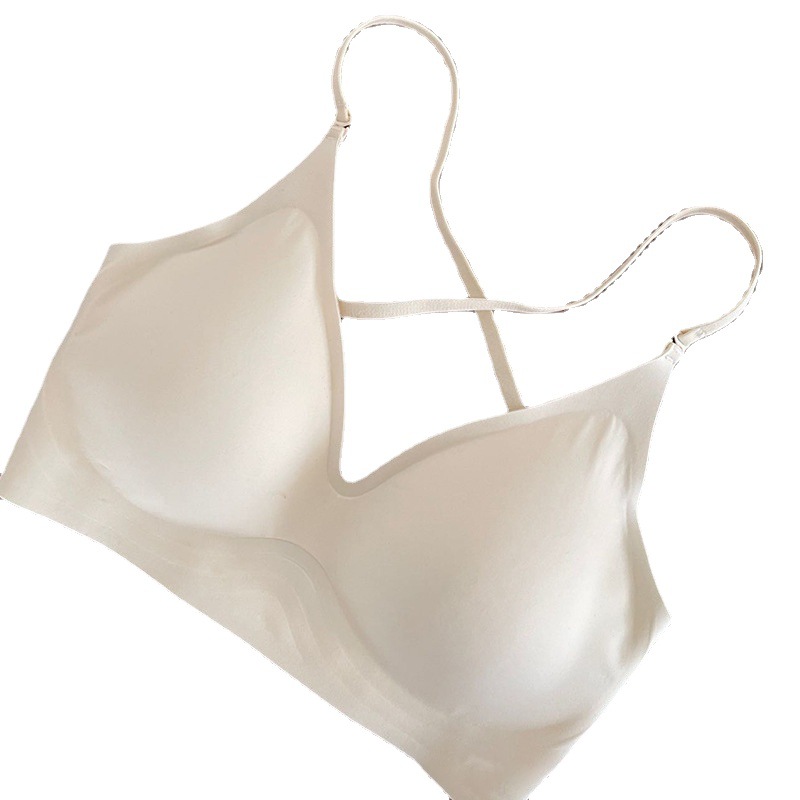 678 expansión Cruz espalda jalea pequeño pecho empuja hacia arriba la ropa interior delgada sin espalda pecho mostrar sujetador de dibujos animados para las mujeres