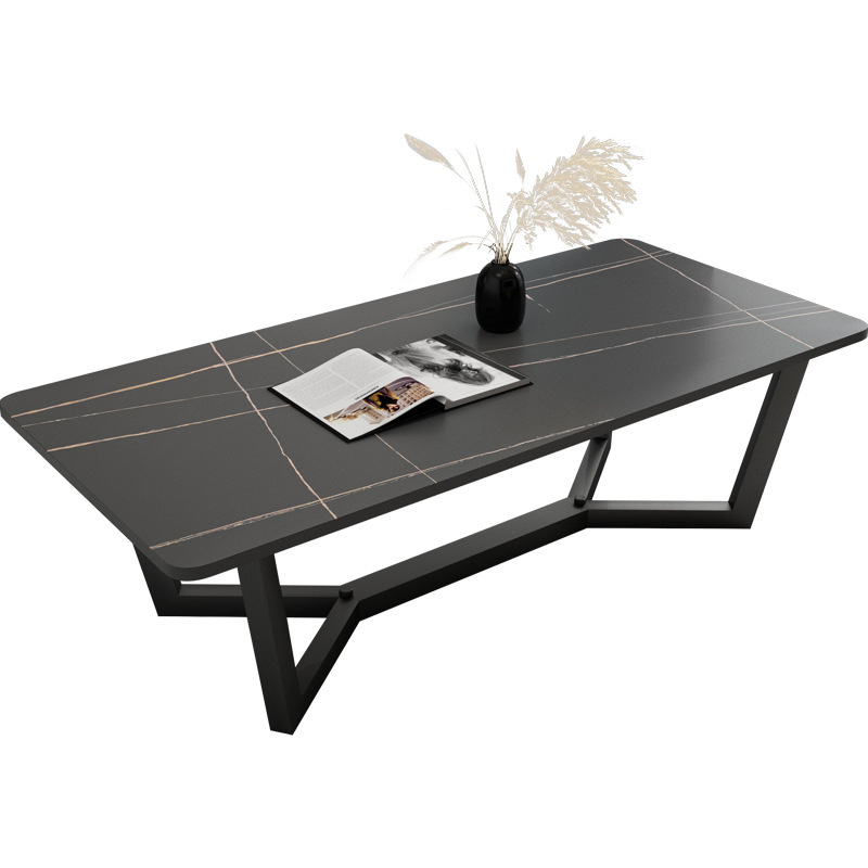 Rock placa mesa de café casa rectangular simple moderno pequeño apartamento luz lujo Nórdico Internet celebridad salón minimalista Mesa flor