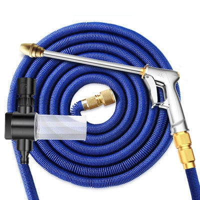 Telescopic water pipe suit high pressure car wash water gun suit household hose nozzle strong brush car machine watering flower suit