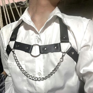 胸链性感男士背带脖带身体朋克风肩带胸带衬衣腰带配饰搭配制服-阿里巴巴