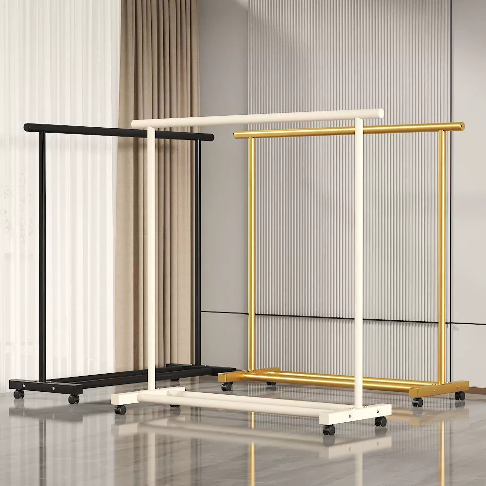 Вешалка вешалка вешалка для одежды пол дома спальня мобильный крем балконная одежда простой общежитие вешалка вертикальный