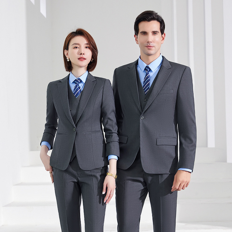 Royal blue men's business wear suit men's and women's same suit best man clothes bank manager high-end Western clothing
