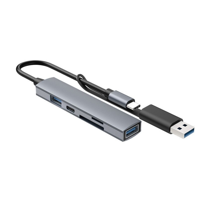 Six-in-one docking station USB and TYPE-C dual-to-USB + TYPE-C + SD + TF + USB3.0HUB Six-in-one docking station USB and TYPE-C dual-to-USB + TYPE-C + SD + TF + USB3.0HUB