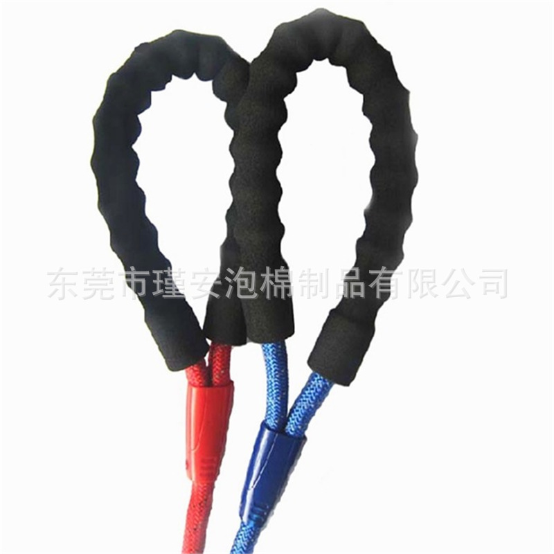 供应宠物绳手柄胶棉套 黑色泡棉手把套 NBR橡塑手把套 可丝印LOGO