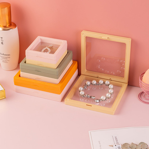 PE film jewelry box portable transparent anti-oxidation jewelry earrings earrings necklace storage suspended packaging display box