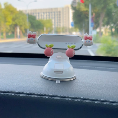 Car Mobile Phone Holder Dashboard Suction Cup Type 2025 New Cartoon Cute Car Anti-Shake Navigation Car Interior for Women (Car phone holder) - pink-rabbit-suction-cup-b-style-air-outlet-dashboard-universal