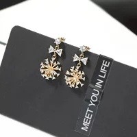 Серебряные игольницы, модные серьги с бантом, серебро 925 пробы, цветочные, корейский стиль, простой и элегантный дизайн