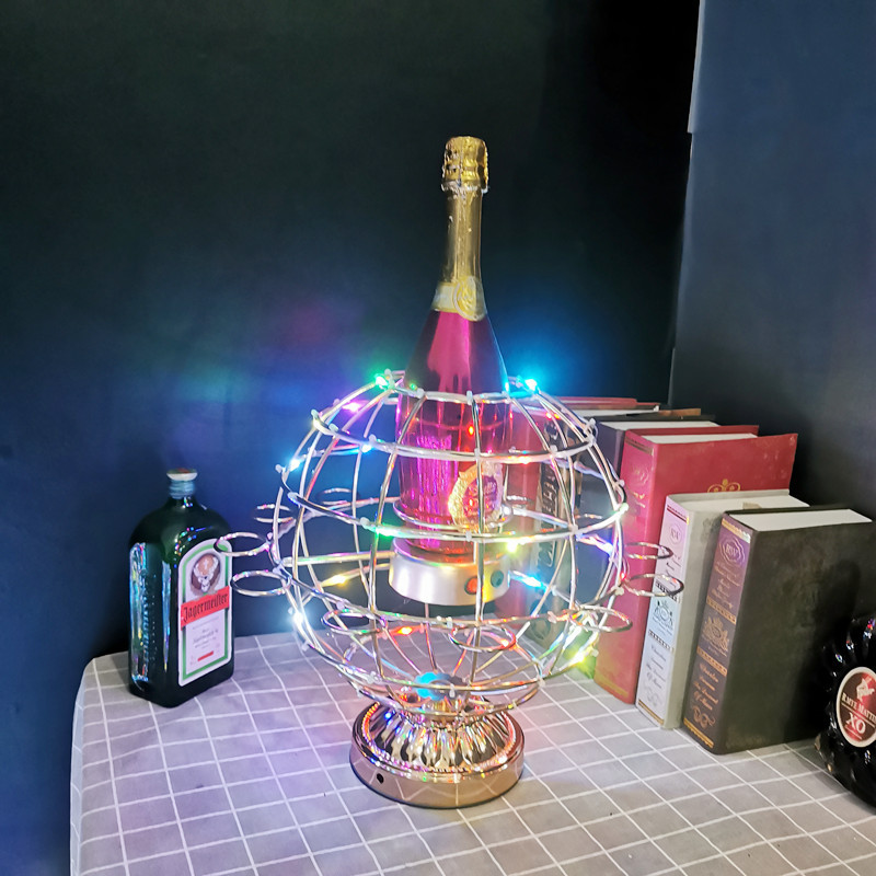 Portavasos giratorio Cocktail Bar vino portavasos estante del vino estante del cóctel luminosa bala portavasos