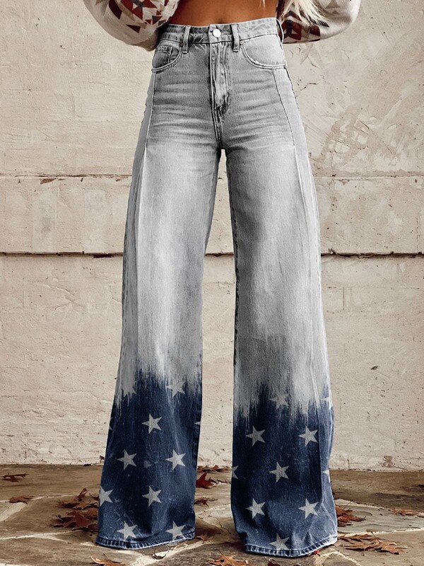 2025 New Cross-Border American-Style Women's Wide-Leg Flared Straight High-Waisted Loose Jeans 2025 New Cross-Border American-Style Women's Wide-Leg Flared Straight High-Waisted Loose Jeans