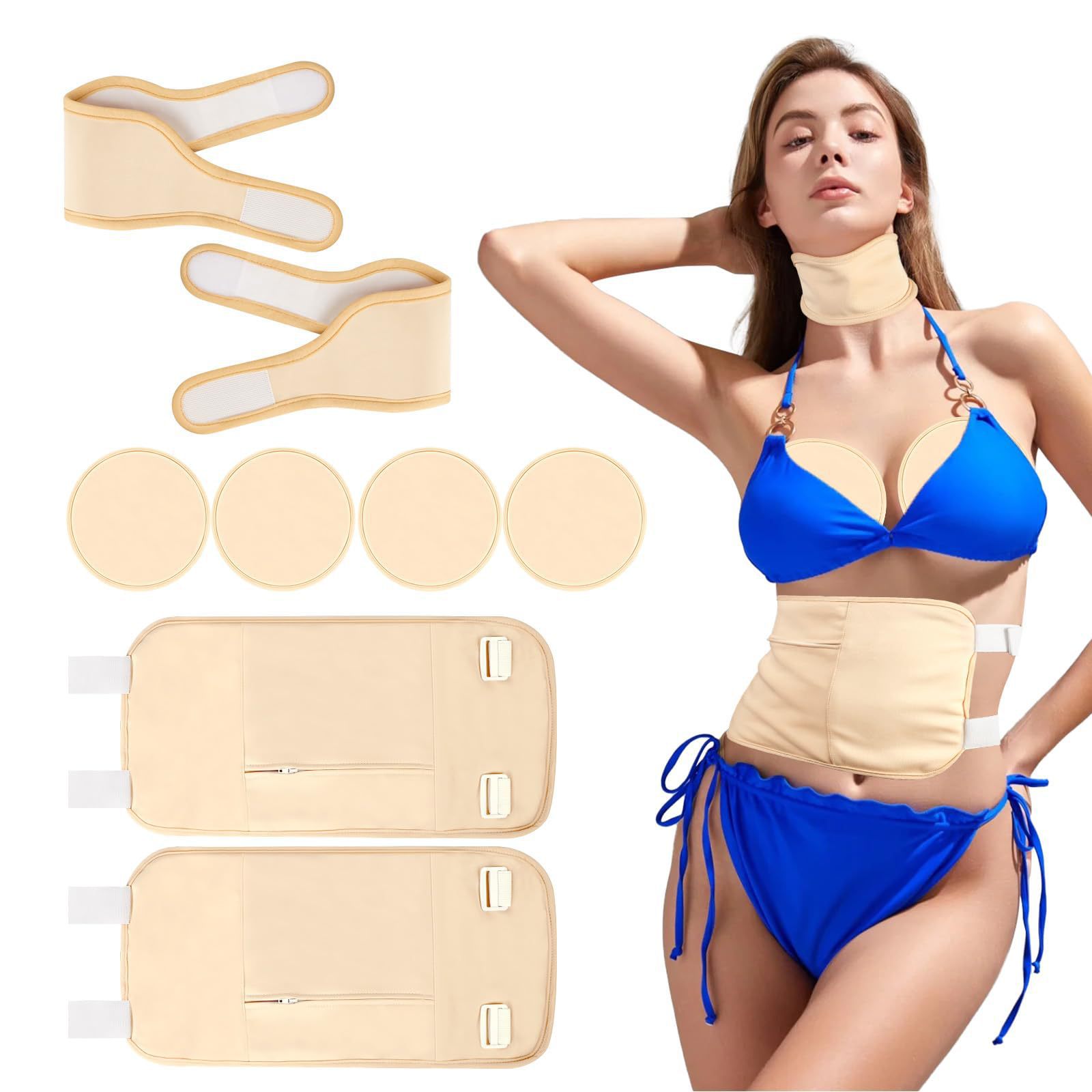 Cross-Border Castor Oil Essential Oil Waist and Abdomen Belt Five-Piece Set for Waist Protection, Physical Therapy, Yoga, and Adjustable Abdominal Compression for Prolonged Sitting