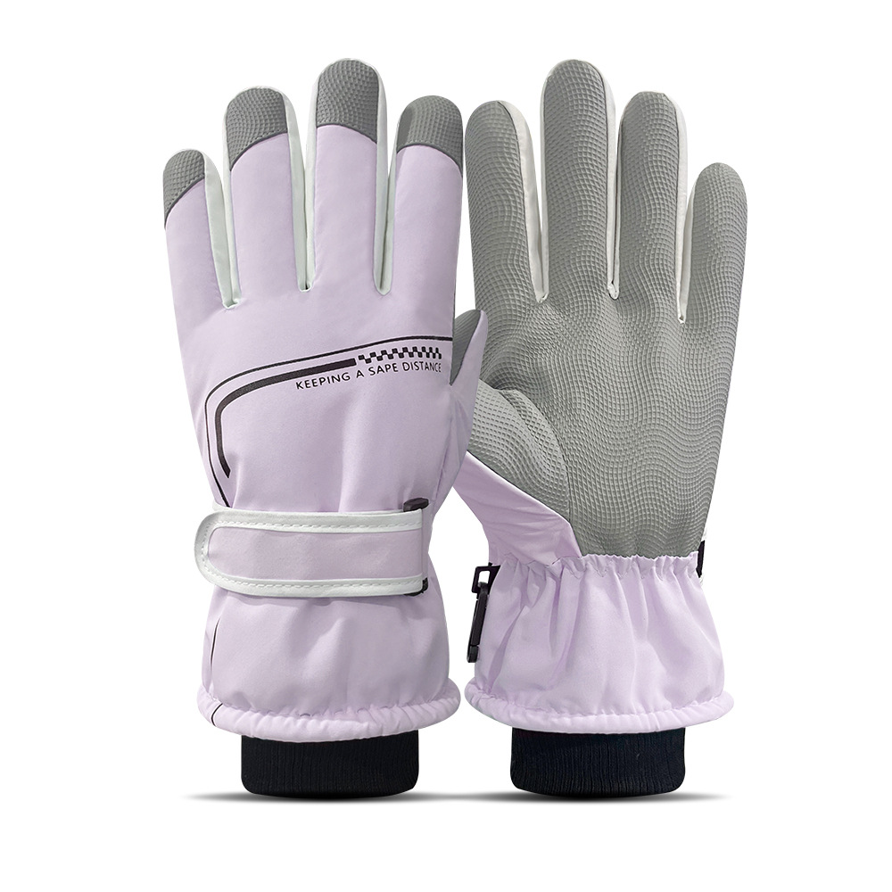 Guantes de esquí para hombres y mujeres en invierno, resistentes al viento y al frío, guantes cálidos con forro polar y engrosados, guantes antideslizantes con pantalla táctil para ciclismo al aire libre image 55