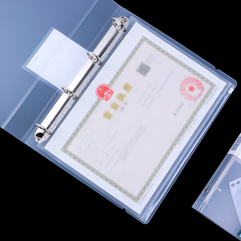 Multi-especificación A6 de hojas sueltas Notebook bolsa de lazo A5 Bill Hand Book bolsa de la cremallera de almacenamiento de PVC A4 bolsa de archivos