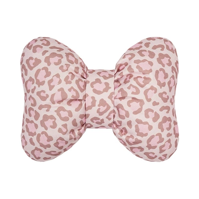 car seat cushion, summer linen car: Seat cushion, seat cover - linen-leopard-print-bow-waist-cushion-in-pink
