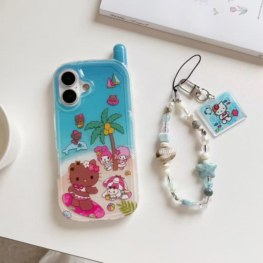 Monopatín de playa junto al mar de verano KT para iPhone16 Apple 15ProMax funda para teléfono móvil 14/13 Big Brother