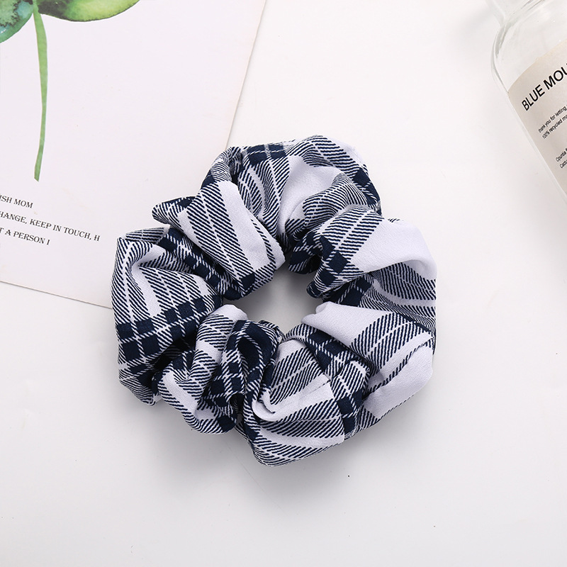 Pequeño, fresco y dulce, lazo para el cabello de intestino grueso, linda cuerda para el cabello a cuadros, atmósfera coreana, cuerda para el cabello, tocado de goma