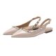 2025 Spring/Summer Rivet Pointed-toe Flat Shoes with Buckle Flat Shoes Flat Heel Patent Leather Butterwear Sandals and Slippers for Women