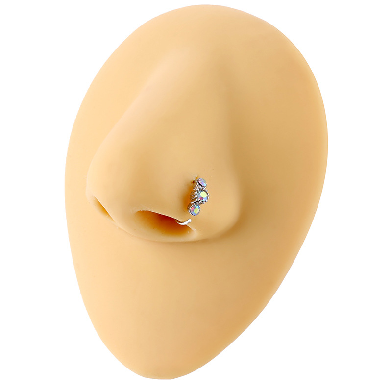 Adjustable Zircon Nose Stud In Copper For Body Piercing Jewelry_voghion.com