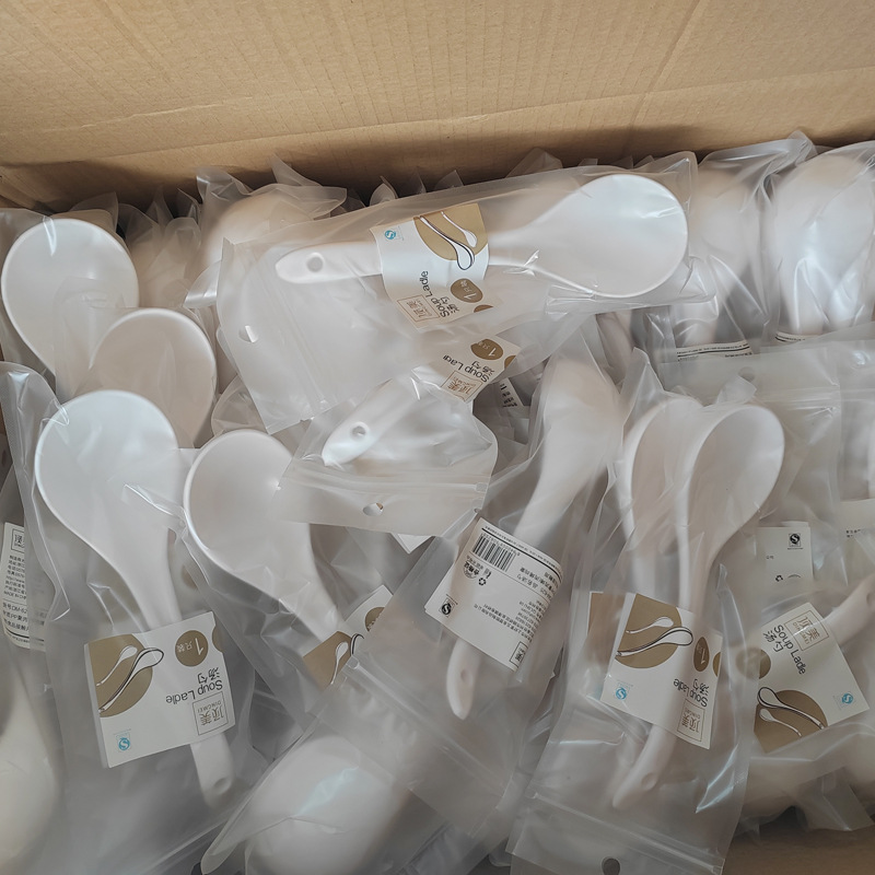 Cuchara grande de plástico grado alimenticio, mango largo, para hoteles – Mayorista de Yiwu