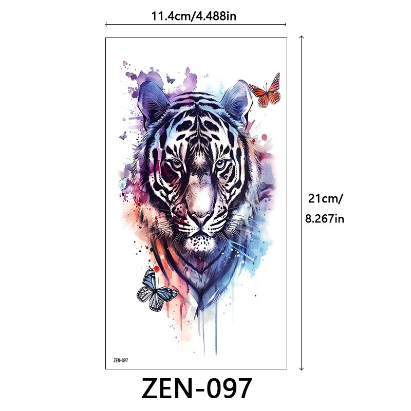 新品跨境 ZEN小全臂纹身贴半臂纹身贴动物花朵万圣节纹身贴tattoo|undefined